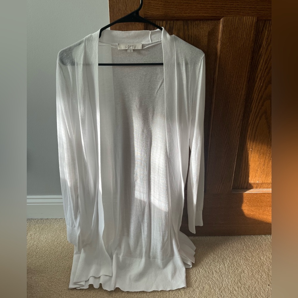 Loft white cardigan